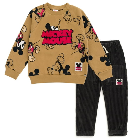 Disney Mickey Mouse Fleece Sweatshirt and Corduroy Pants Outfit Set Newborn to Toddler