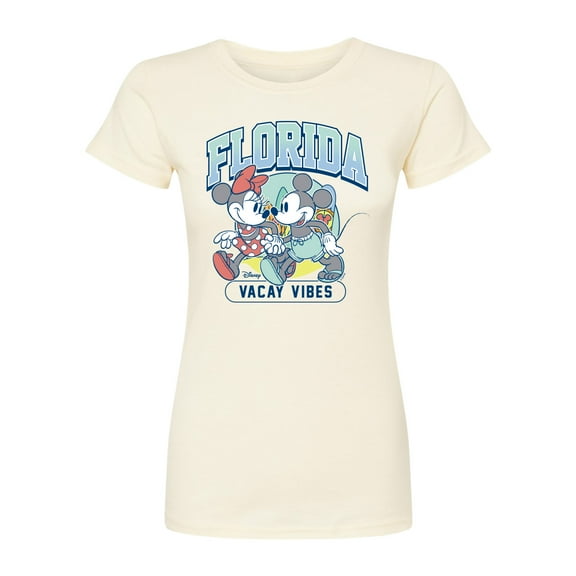 Disney - Mickey Mouse Florida - Juniors Fitted Short Sleeve Graphic T-Shirt