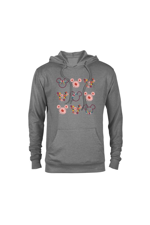 Mickey Mouse Flowers and Daisy Print - Pullover Hoodie for Adults - Customized-Graphite Heather