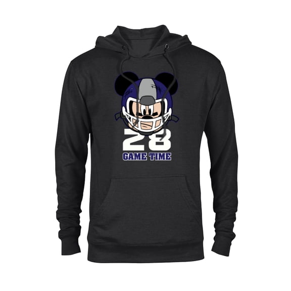 Disney Mickey Mouse Football #28 Game Time Sports - Pullover Hoodie for Adults - Customized-Black