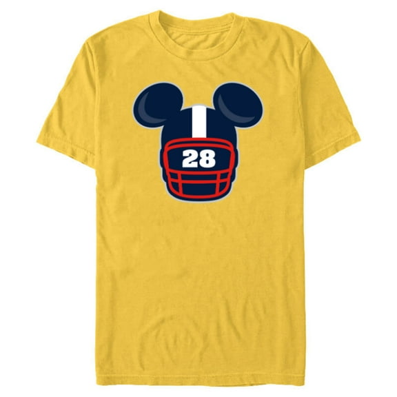 Disney Mickey Mouse Football Helmet #28 Sports - Short Sleeve Blended T-Shirt for Adults - Customized-Yellow