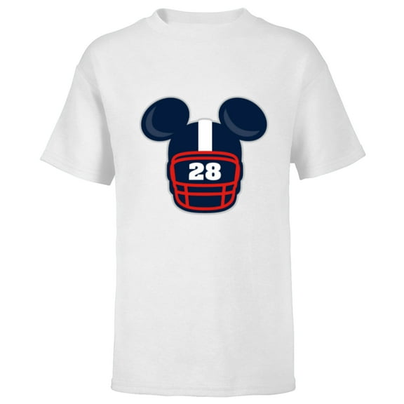 Disney Mickey Mouse Football Helmet #28 Sports - Short Sleeve T-Shirt for Kids - Customized-White