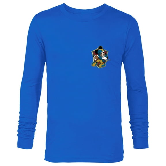 Disney Mickey Mouse Football Shield Sports - Long Sleeve T-Shirt for Men - Customized-Navy