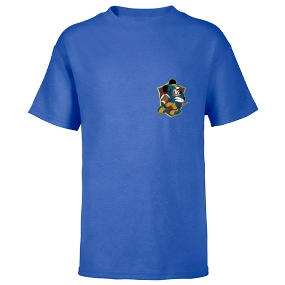 Disney Mickey Mouse Football Shield Sports - Short Sleeve T-Shirt for Kids - Customized-Royal