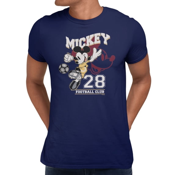 Disney Mickey Mouse Football Smiles Men's T-Shirt (Blue, S-XXXL)