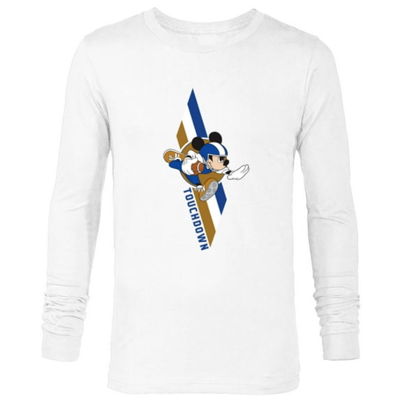 Disney Mickey Mouse Football Touchdown Sports - Long Sleeve T-Shirt for Men - Customized-White