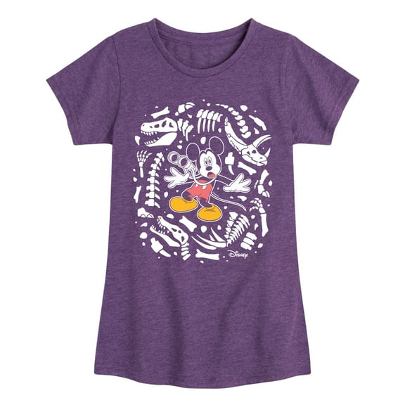 Disney - Mickey Mouse - Found Dino Bones - Toddler & Youth Girls Short Sleeve T-Shirt
