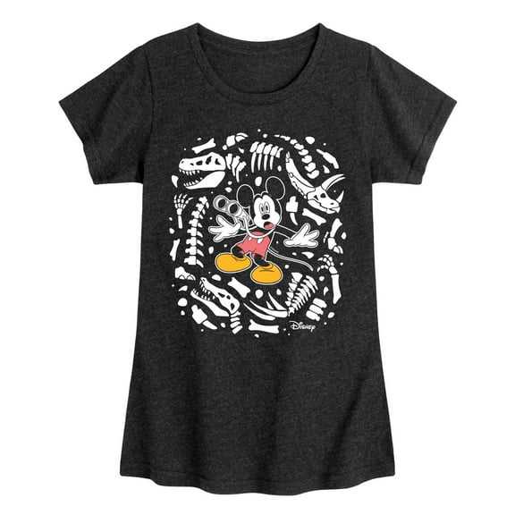 Disney - Mickey Mouse - Found Dino Bones - Toddler & Youth Girls Short Sleeve T-Shirt