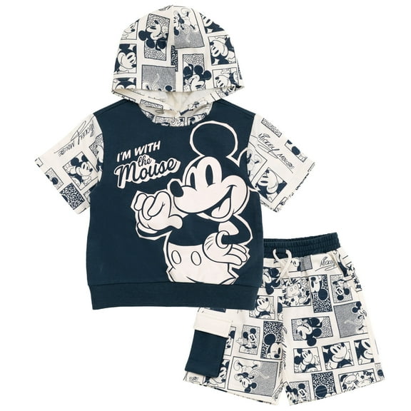 Disney Mickey Mouse French Terry Pullover Hoodie and Shorts Toddler to Big Kid