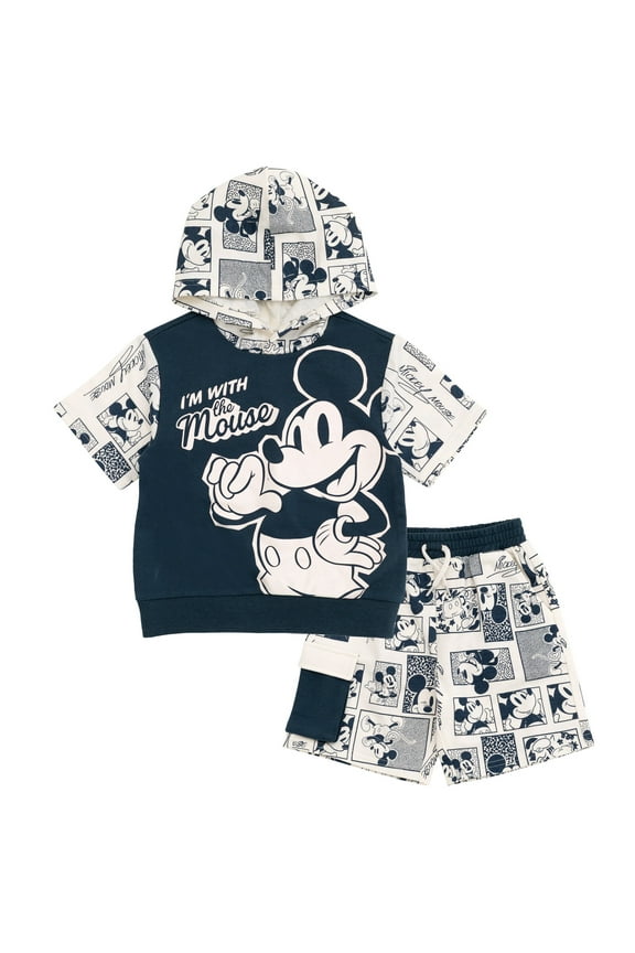 Mickey Mouse French Terry Pullover Hoodie and Shorts Toddler to Big Kid