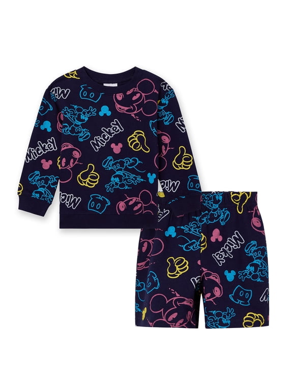 Mickey Mouse French Terry Sweatshirt and Shorts Outfit Set Infant to Little Kid