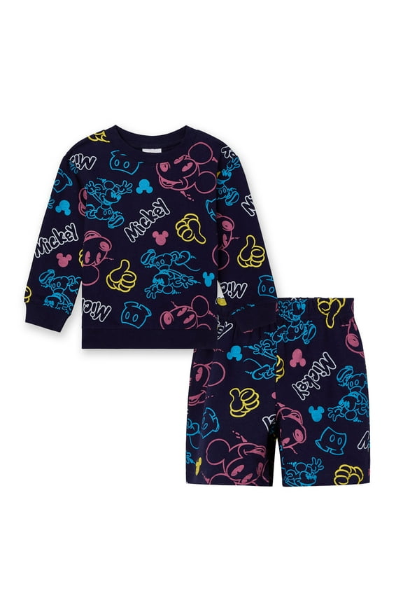 Mickey Mouse French Terry Sweatshirt and Shorts Outfit Set Infant to Little Kid