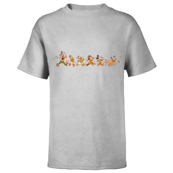 Disney Mickey Mouse & Friends Breezy Autumn Leaf Stroll Fall - Short Sleeve T-Shirt for Kids - Customized-Athletic Heather