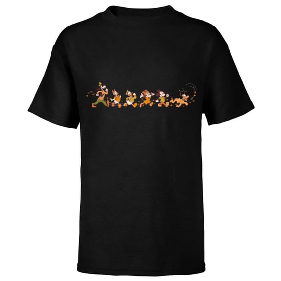 Disney Mickey Mouse & Friends Breezy Autumn Leaf Stroll Fall - Short Sleeve T-Shirt for Kids - Customized-Black