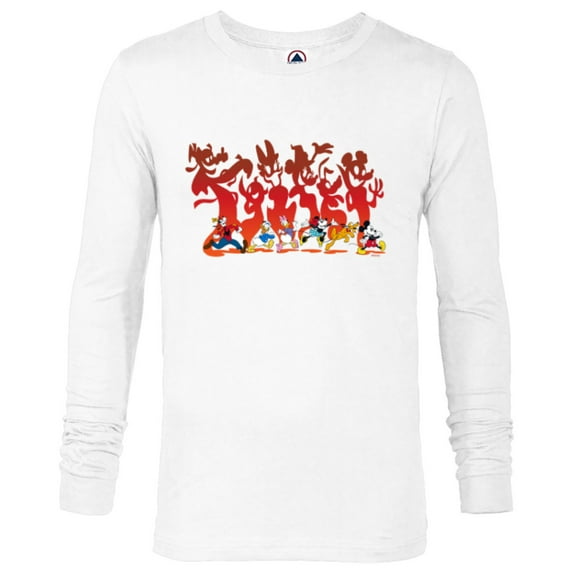 Disney Mickey Mouse & Friends Halloween Spooky Scary Shadows - Long Sleeve T-Shirt for Men - Customized-White