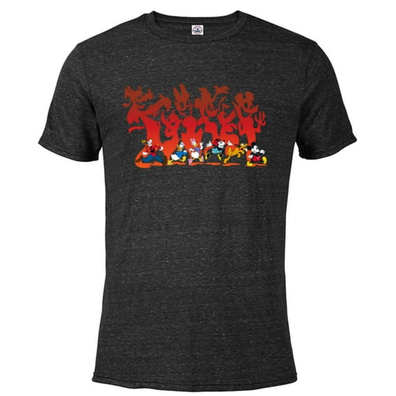 Disney Mickey Mouse & Friends Halloween Spooky Scary Shadows - Short Sleeve Blended T-Shirt for Adults - Customized-Black Snow Heather