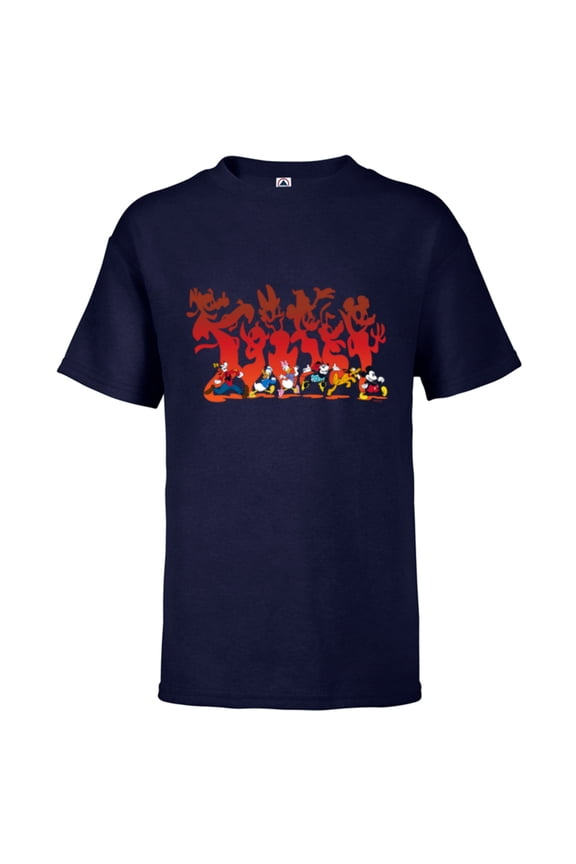 Mickey Mouse & Friends Halloween Spooky Scary Shadows - Short Sleeve T-Shirt for Kids - Customized-Athletic Navy