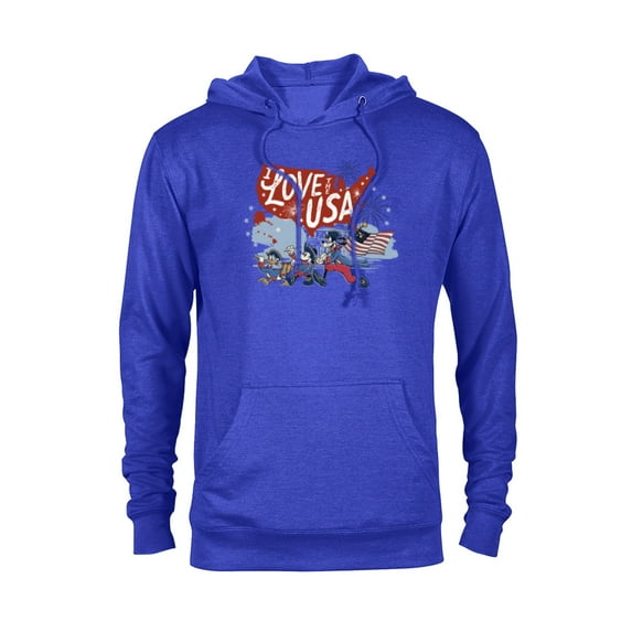 Disney Mickey Mouse & Friends I Love the USA Fourth of July - Pullover Hoodie for Adults - Customized-Royal