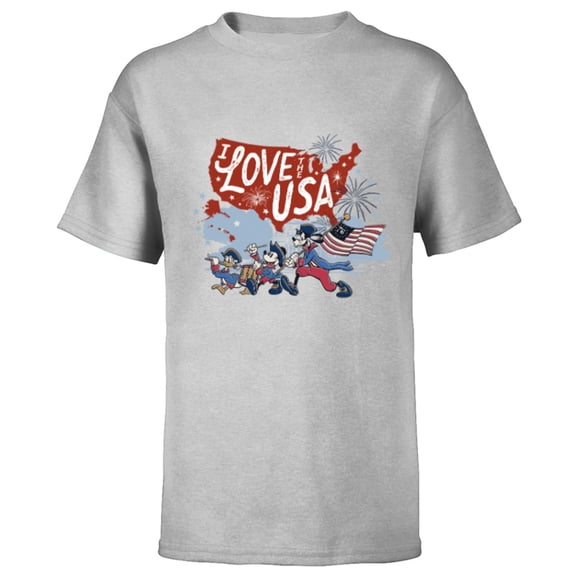Disney Mickey Mouse & Friends I Love the USA Fourth of July - Short Sleeve T-Shirt for Kids - Customized-Athletic Heather