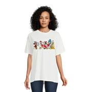 Disney Mickey Mouse & Friends Juniors Graphic Embroidered Tee with Short Sleeves, Sizes XS-3XL