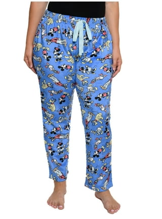 Womens Plus Size Disney Minnie Mouse T-Shirt & Lounge Pants Bow Pajama Gray  Set 