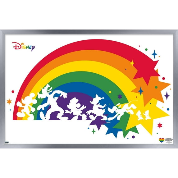Disney Mickey Mouse & Friends - Rainbow Wall Poster, 14.725" x 22.375" Framed