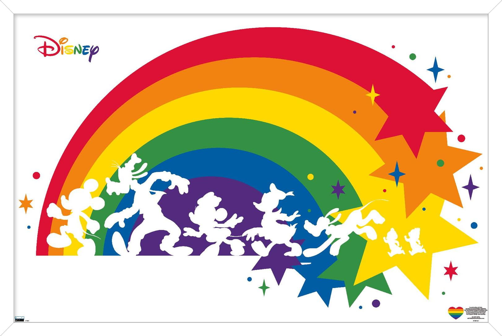 Disney Mickey Mouse & Friends - Rainbow Wall Poster, 14.725" x 22.375" Framed