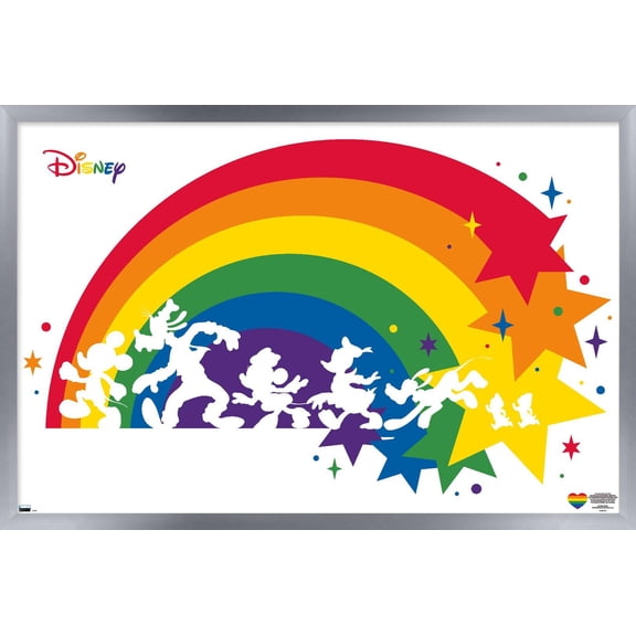 Disney Mickey Mouse & Friends - Rainbow Wall Poster, 22.375" x 34" Framed