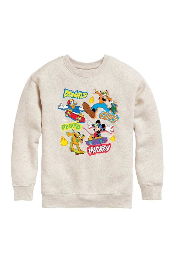 - Mickey Mouse & Friends Skater Crew - Youth Crewneck Fleece Sweatshirt