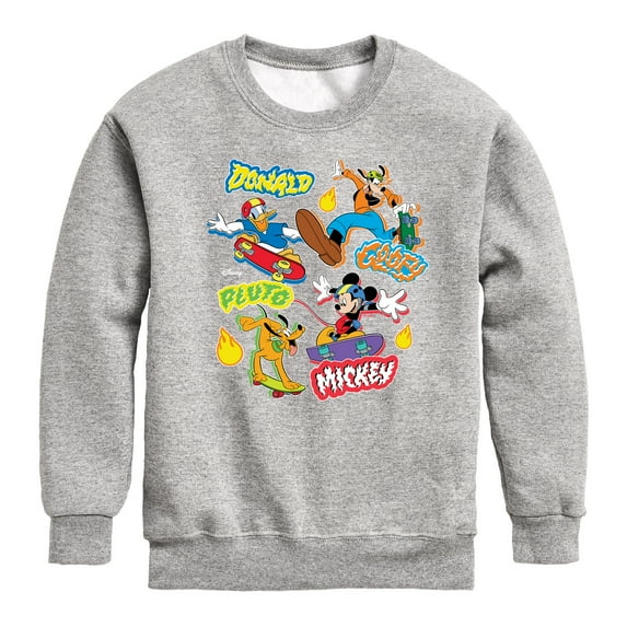 Disney - Mickey Mouse & Friends Skater Crew - Youth Crewneck Fleece Sweatshirt