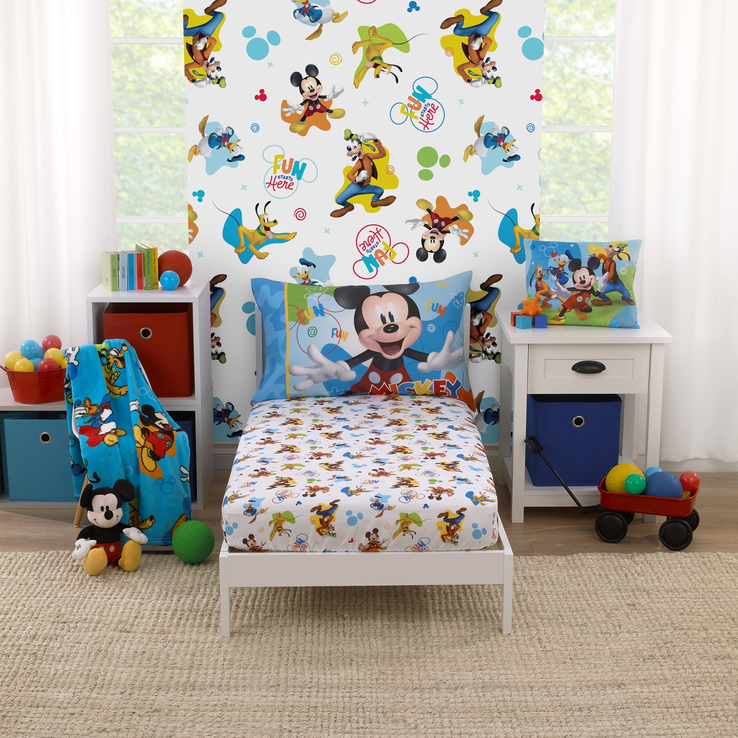 Disney Mickey Mouse Fun Starts Here 2 Piece Toddler Sheet Set - Walmart.com