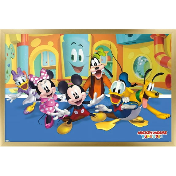Disney Mickey Mouse Funhouse - Group Wall Poster, 14.725" x 22.375", Framed