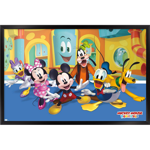 Disney Mickey Mouse Funhouse - Group Wall Poster, 22.375" x 34", Framed