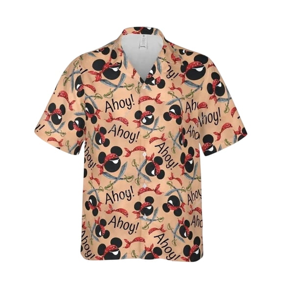 Disney Mickey Mouse Funny Summer Hawaiian Shirt, Men's Aloha Tee