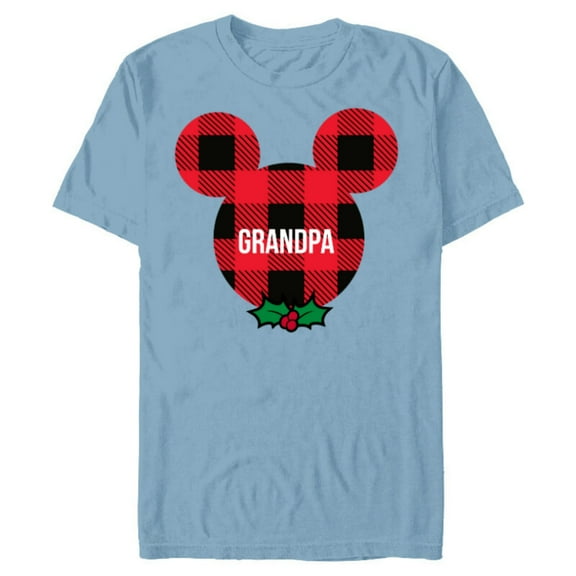 Disney Mickey Mouse GRANDPA Holiday Family - Short Sleeve Blended T-Shirt for Adults - Customized-Ocean Blue