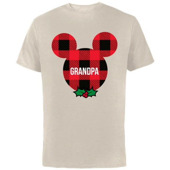 Disney Mickey Mouse GRANDPA Holiday Family - Short Sleeve Cotton T-Shirt for Adults - Customized-Natural