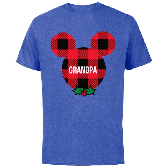 Disney Mickey Mouse GRANDPA Holiday Family - Short Sleeve Cotton T-Shirt for Adults - Customized-Royal Heather