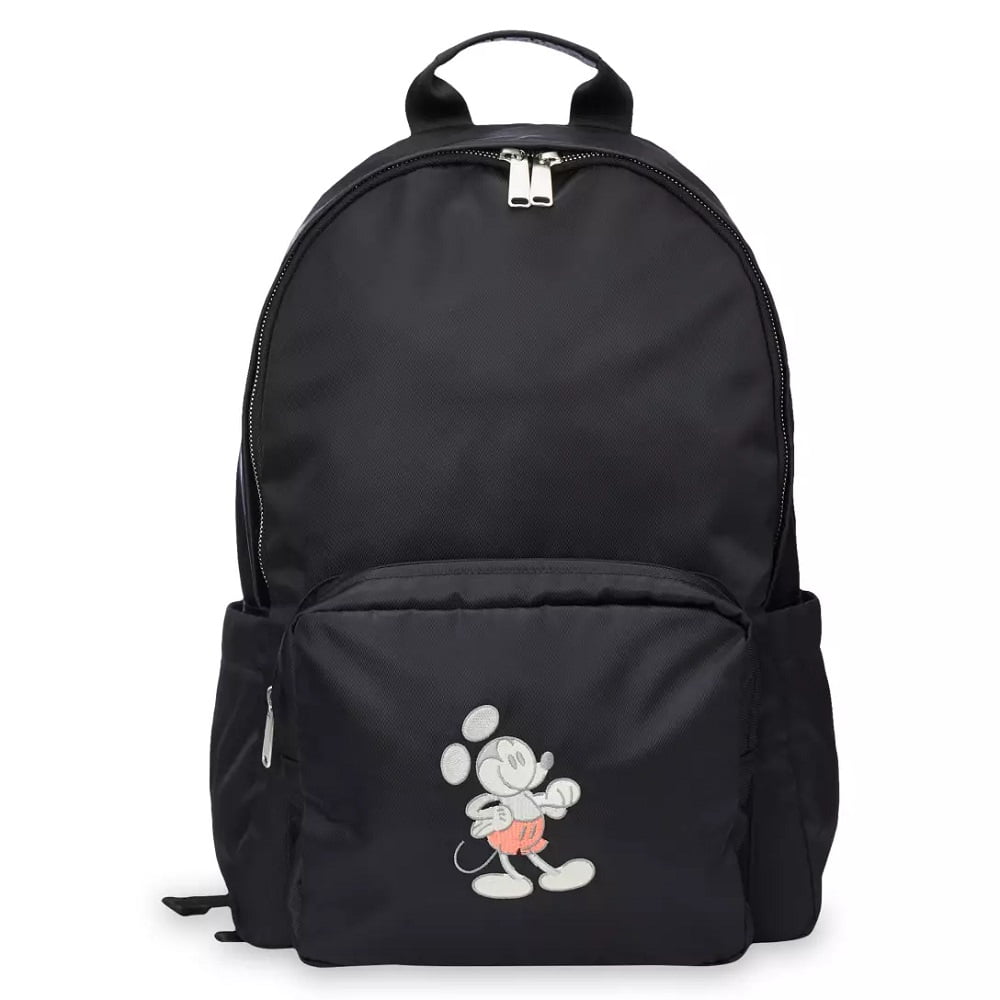 Black top embroidered backpack