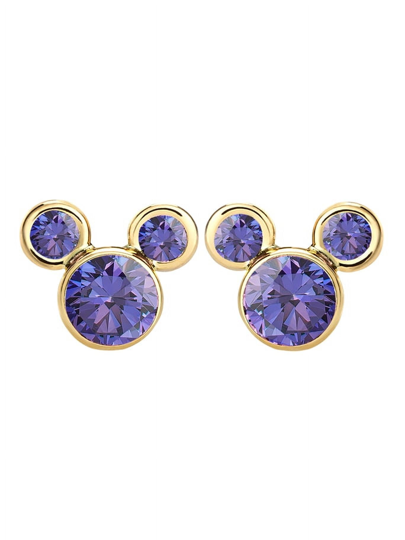 Disney- Mickey Mouse Girl's/Tween 10kt Gold Dark Blue Cubic