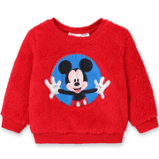 DISNEY Mickey Mouse Girls Boys Fleece Sweatshirts Embroidered Graphic Crewneck Sweatshirt Sizes 2-6
