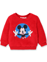Disney Mickey Mouse Girls Boys Fleece Sweatshirts Embroidered Graphic Crewneck Sweatshirt Sizes 2-6