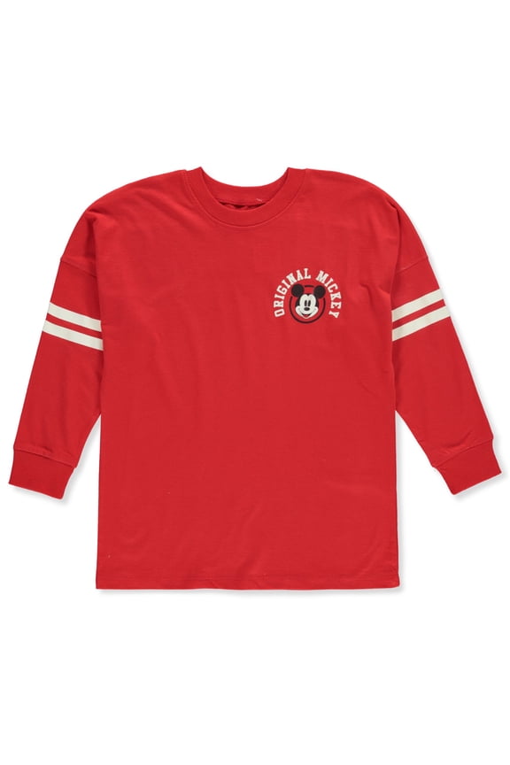 Disney Mickey Mouse Girls' L/S T-Shirt - red, 10 - 12 (Big Girls)