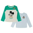 thumbnail image 1 of Disney Mickey Mouse Goofy Donald Duck 2 Pack Long Sleeve T-Shirts Colorblock Toddler to Big Kid, 1 of 5