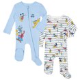 thumbnail image 1 of Disney Mickey Mouse Goofy Donald Duck 2 Pack Ribbed Sleep N' Plays 2-Way Zip Newborn to Infant, 1 of 5