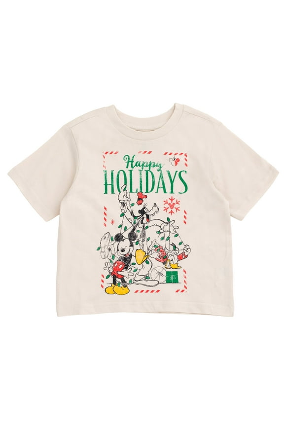 Mickey Mouse Goofy Donald Duck Christmas T-Shirt Toddler to Big Kid
