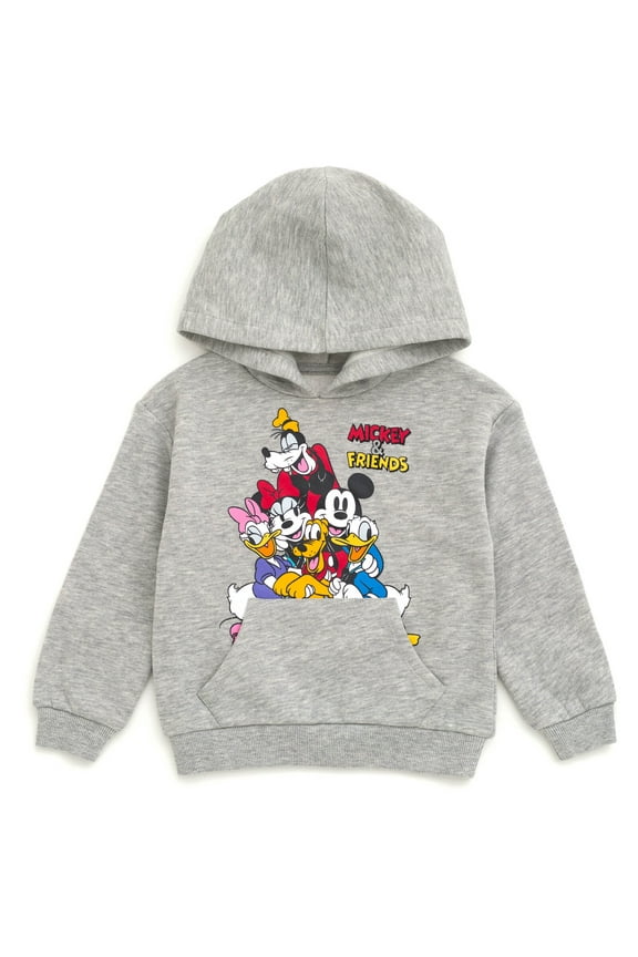Mickey Mouse Goofy Donald Duck Fleece Drop Shoulder Pullover Hoodie Toddler to Big Kid