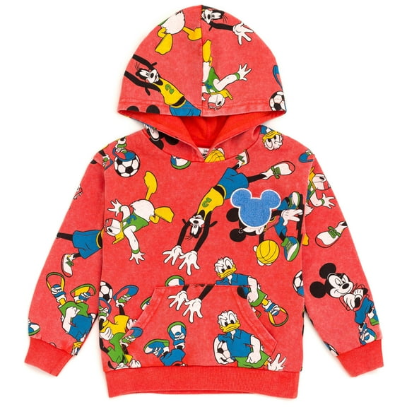 Disney Mickey Mouse Goofy Donald Duck French Terry Pullover Hoodie Toddler to Big Kid