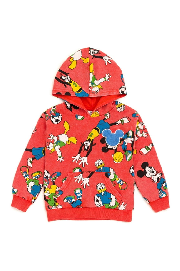 Mickey Mouse Goofy Donald Duck French Terry Pullover Hoodie Toddler to Big Kid