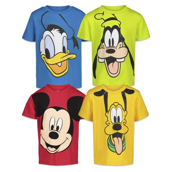 Disney Mickey Mouse Goofy Donald Duck Infant Baby Boys 4 Pack T-Shirts Infant to Big Kid