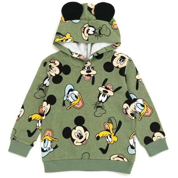 Mickey Mouse Goofy Donald Duck Infant Baby Boys Fleece Hoodie / Green 18 Months